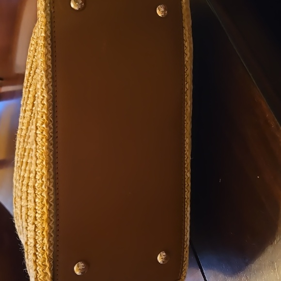 Brooks Brothers Brown Leather Straw Bag - Picture 5 of 5